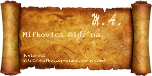 Mifkovics Aléna névjegykártya